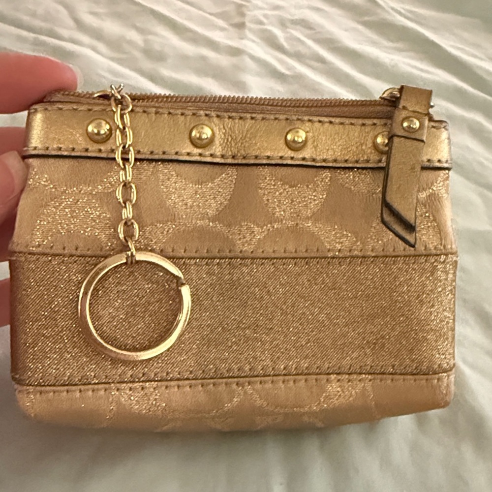 Gold Coach Keychain Coin Purse